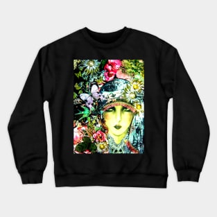 CHINTZ ART DECO FLAPPER COLLAGE POSTER , VIBRANT Crewneck Sweatshirt